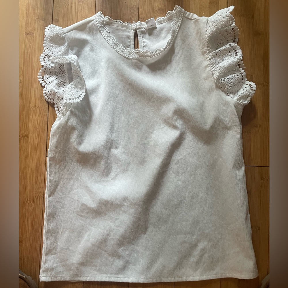 White top (SHEIN) and black bodysuit (Poshmark) girls size 11/12